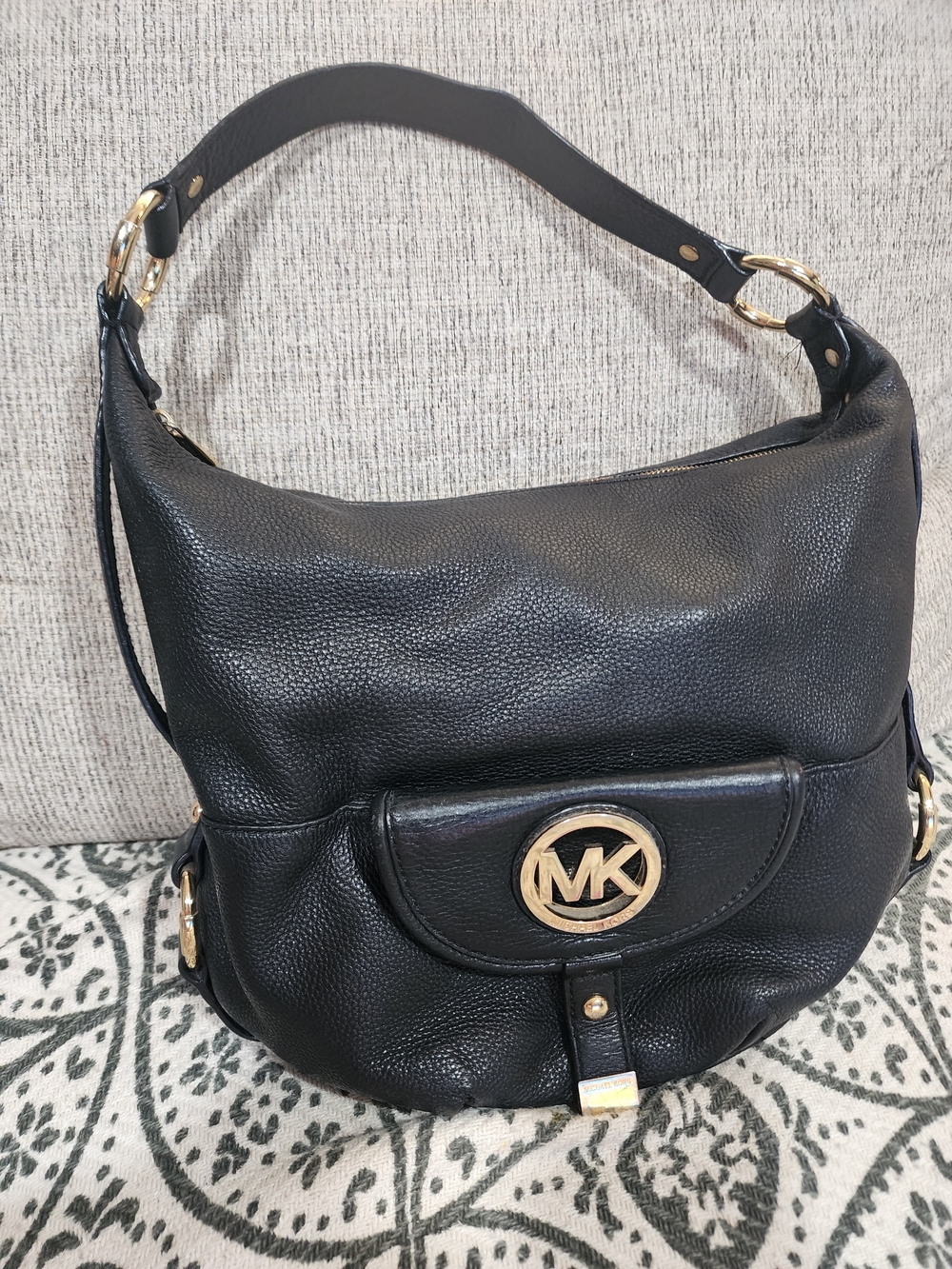 Michael Kors Women's Large Black Leather Shoulder Bag Genuine